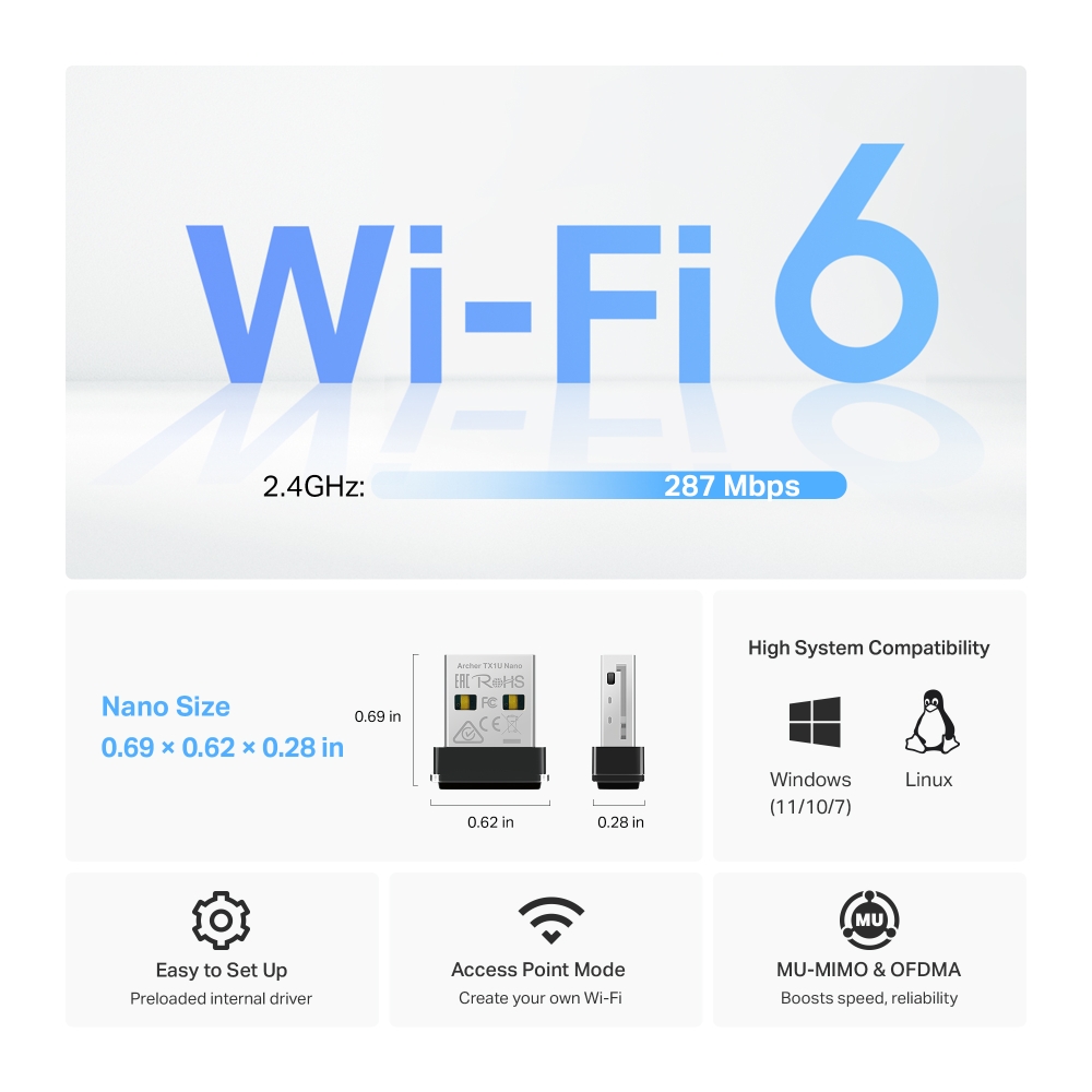 PLACA RED USB TP-LINK ARCHER TX1U NANO AX300 - Imagen 5