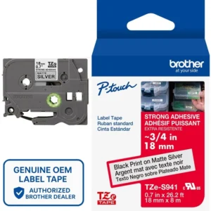 CINTA P/ROTU BROTHER TZES941 18MM ADHE EXT NEG/PLA