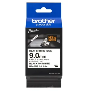 CINTA P/ROTU TERMOC BROTHER 9MM BLANCO/NEGRO
