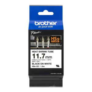 CINTA P/ROTU TERMOC BROTHER 11.2MM BLANCO/NEGRO