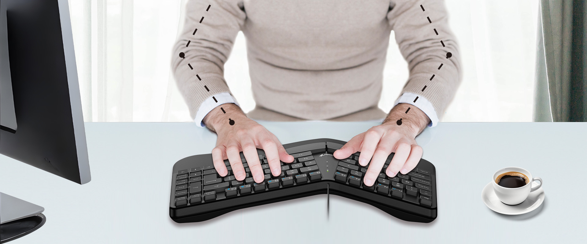 Teclado Genius Ergo KB-700 USB Ergonomico - Imagen 5
