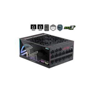 Fuente MSI MPG AI1600TS PCIE5 1600W 80 Plus Titanium Cable USA