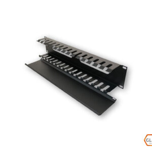 ORGANIZADOR DE CABLE GLC 19" 2U NEGRO C/TAPA