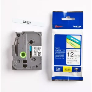 BROTHER TZES231 12MM NEGRO-BLANCO ADHESIVO EXTRA