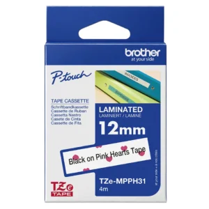 CINTA P/ROTU BROTHER TZEMPPH31 12MM BLANCO/CORAZON