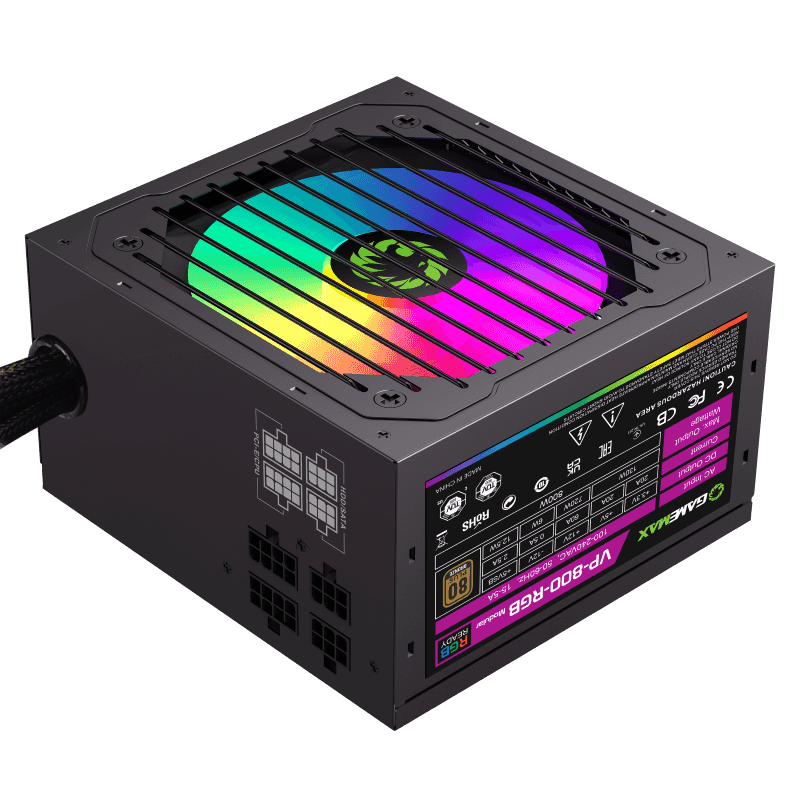 FUENTE 800W GAMEMAX 80 PLUS BRONZE VP-800-M-RGB - Imagen 4