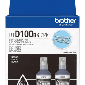 Botella de tinta Brother BTD100 Negra Pack de 2