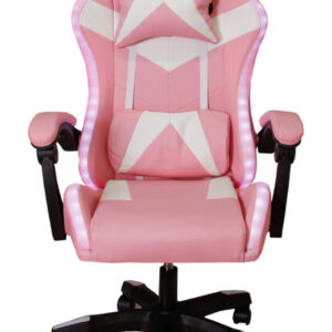 SILLA GAMER SYX GC-S02 PK WH ROSA BLANCO RGB