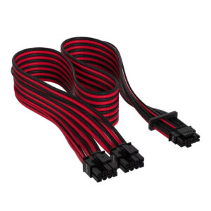 Cable con fundas individuales PCIe Gen 5 12V-2x6 de 600 W y 12 4 patillas con funda individual, Type 4, ROJO/NEGRO