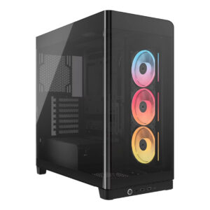 Gabinete CORSAIR FRAME 4500X LX-R RGB iCUE LINK Mid Tower de cristal panorámico Negro
