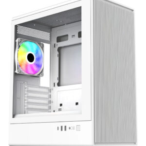 Gabinete Cooler Master Elite 350 Mini Tower 4 Fans ARGB Tempered Glass White s/Fuente