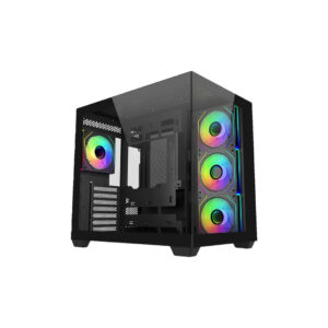 Gabinete Cooler Master Elite 681 Mid Tower 4 Fans ARGB Tempered Glass Black s/Fuente