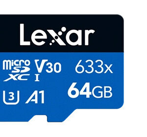 Tarjeta microSDXC Lexar  633x 64GB UHS-I C10 sin adaptador