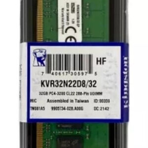 Memoria Ram UDIMM KINGSTON KVR 32GB DDR4 3200MHz CL22 1.20V Single Negro