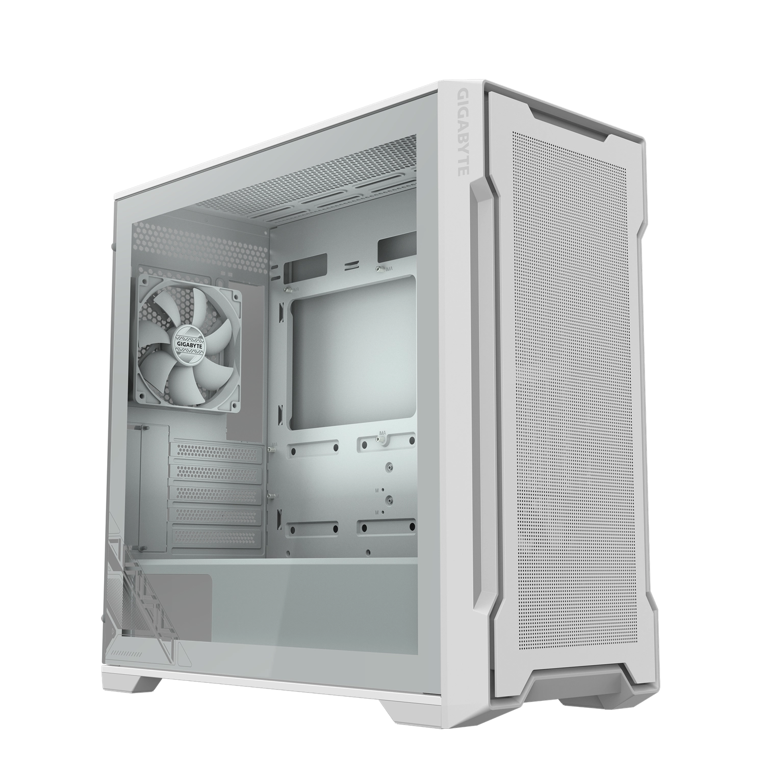 Gabinete GIGABYTE C102 GLASS ICE BLANCO Mid Tower S/Fuente