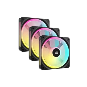 Kit de ventiladores CORSAIR PWM de 120 mm QX120 RGB x3 negro con iCUE Link