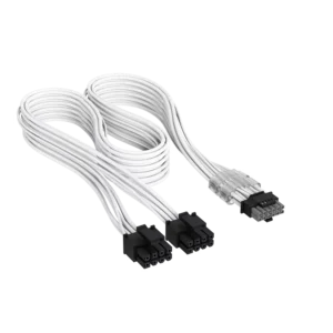 Cable Premium con funda 2x 8-Pin PCIe 12V y 2x6 600W Type 4 Blanco