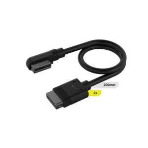 Cable CORSAIR iCUE LINK 2x 200mm con conector 90° negro
