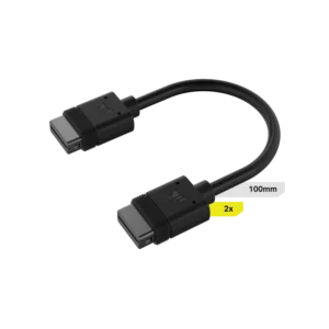 Cable CORSAIR iCUE LINK 2x 100mm con conector derecho negro