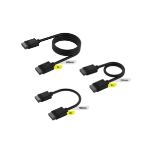Cable CORSAIR iCUE LINK Kit x5 conector derecho negro