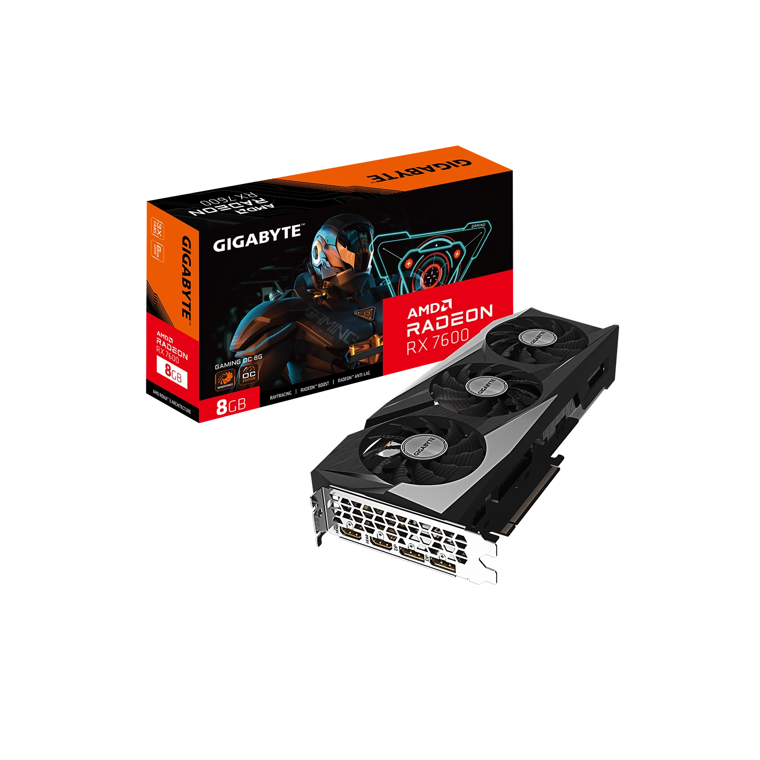 Placa de Video GIGABYTE AMD Radeon RX 7600 GAMING OC 8G